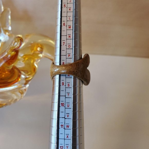 Hand Carved Natural Bone Maltese Cross Etched Statement Ring - Picture 7 of 7